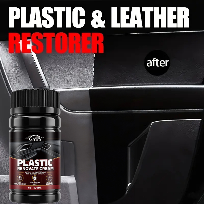 Trim Restorer Plastic - แว็กซ์ฟื้นฟูพลาสติกและภายในรถยนต์, น้ำยาเคลือบยาง, แก้ปัญหาขอบสีเหลืองดำ, ขจัดรอยขีดข่วน, ป้องกันการซีดจางจากออกซิเดชัน